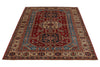 5x7 Red and Ivory Kazak Tribal Rug