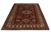 5x7 Red and Ivory Kazak Tribal Rug
