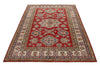 5x7 Red and Ivory Kazak Tribal Rug