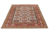 5x7 Gray and Red Kazak Tribal Rug