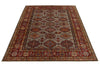 5x7 Gray and Red Kazak Tribal Rug