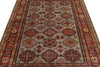 5x7 Gray and Red Kazak Tribal Rug