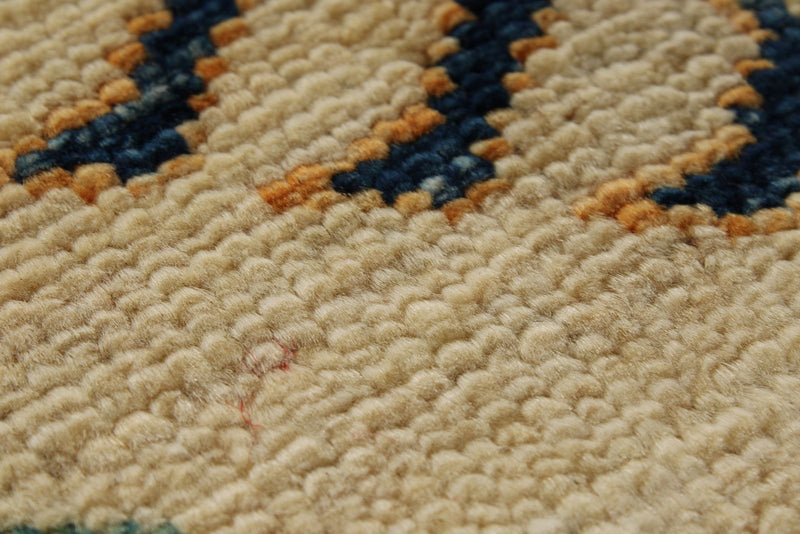 5x7 Ivory and Red Kazak Tribal Rug