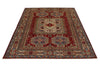 5x7 Red and Ivory Kazak Tribal Rug