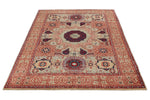 5x7 Beige and Ivory Turkish Tribal Rug