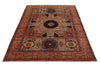 5x7 Beige and Ivory Turkish Tribal Rug