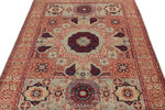 5x7 Beige and Ivory Turkish Tribal Rug