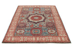 5x7 Blue and Ivory Turkish Tribal Rug