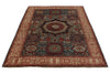 5x7 Blue and Ivory Turkish Tribal Rug