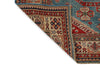 5x6 Blue and Ivory Kazak Tribal Rug