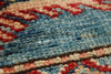 5x6 Blue and Ivory Kazak Tribal Rug