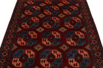 5x7 Burgundy and Blue Turkish Tribal Rug