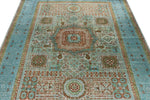 6x8 Gray and Blue Turkish Tribal Rug