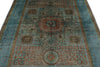 6x8 Gray and Blue Turkish Tribal Rug