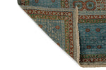 6x8 Gray and Blue Turkish Tribal Rug