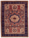 5x7 Red and Navy Turkish Tribal Rug
