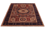 5x7 Red and Navy Turkish Tribal Rug
