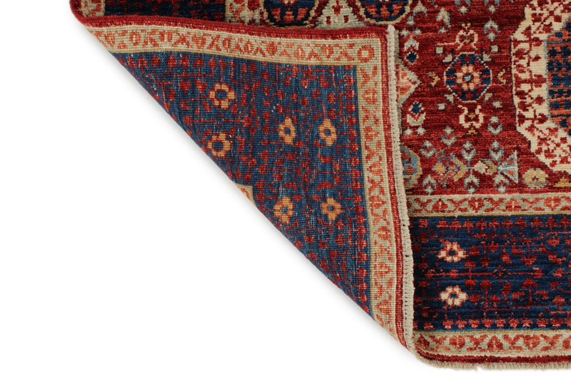 5x7 Red and Navy Turkish Tribal Rug