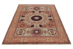 5x7 Ivory and Beige Turkish Tribal Rug