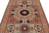 5x7 Ivory and Beige Turkish Tribal Rug