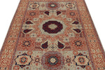 5x7 Ivory and Beige Turkish Tribal Rug