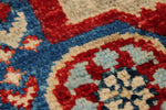 5x7 Multicolor and Navy Turkish Tribal Rug