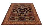 5x7 Ivory and Beige Turkish Tribal Rug
