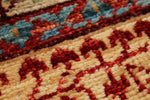 5x7 Ivory and Beige Turkish Tribal Rug