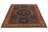 5x7 Blue and Ivory Turkish Tribal Rug