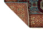 5x7 Blue and Ivory Turkish Tribal Rug