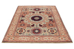 5x7 Beige and Ivory Turkish Tribal Rug