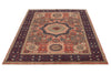 5x7 Rust and Navy Turkish Tribal Rug