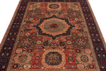 5x7 Rust and Navy Turkish Tribal Rug