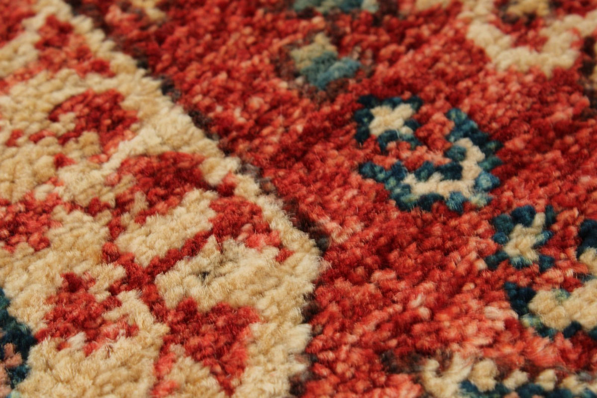 5x7 Rust and Navy Turkish Tribal Rug