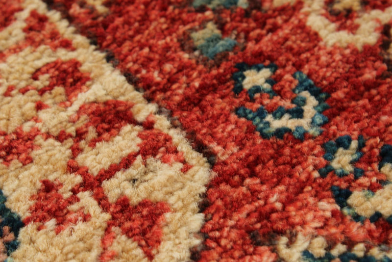 5x7 Rust and Navy Turkish Tribal Rug
