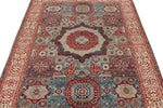 5x7 Ivory and Multicolor Turkish Tribal Rug