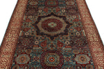 5x7 Ivory and Multicolor Turkish Tribal Rug