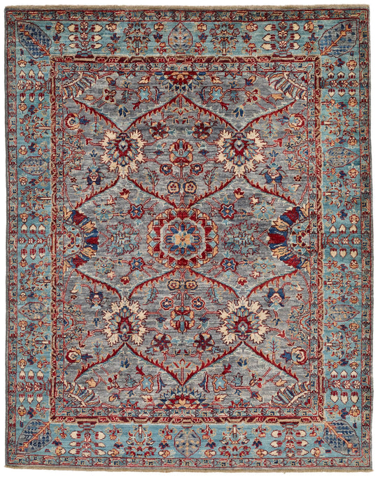5x6 Gray and Blue Anatolian Traditional Rug