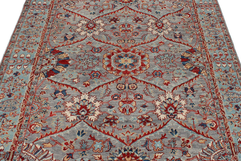 5x6 Gray and Blue Anatolian Traditional Rug