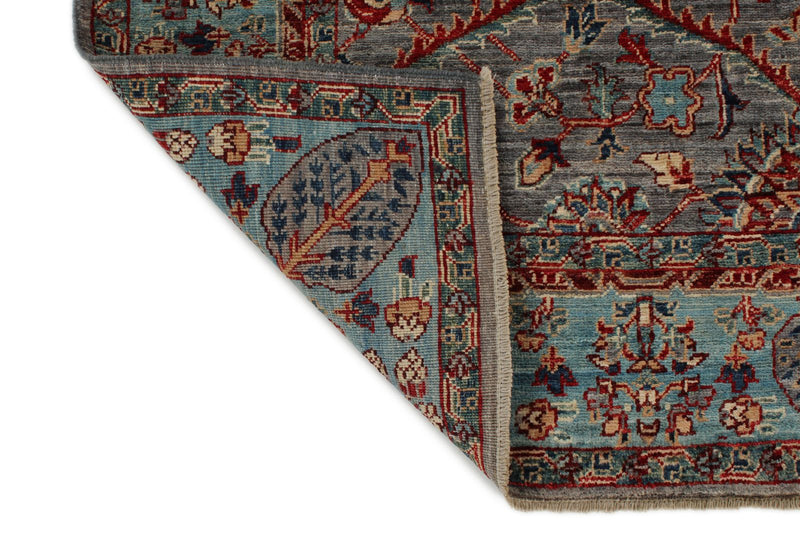 5x7 Gray and Blue Anatolian Traditional Rug