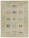 9x12 Gray and Multicolor Turkish Oushak Rug