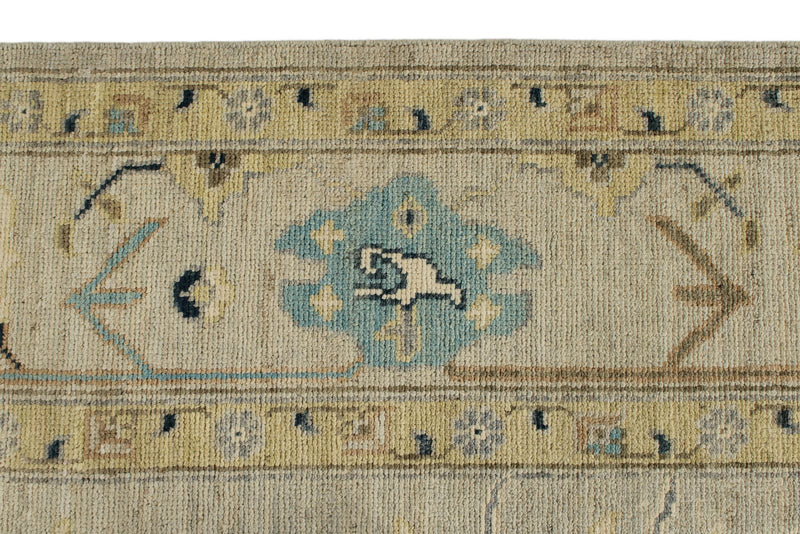 9x12 Gray and Multicolor Turkish Oushak Rug