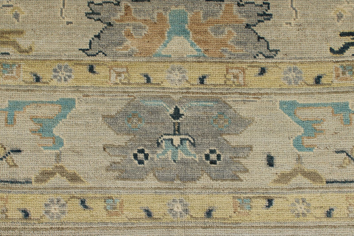 9x12 Gray and Multicolor Turkish Oushak Rug
