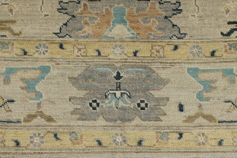 9x12 Gray and Multicolor Turkish Oushak Rug