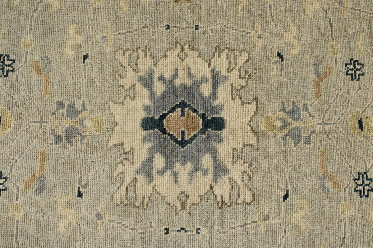 9x12 Gray and Multicolor Turkish Oushak Rug