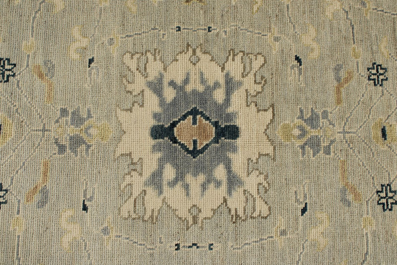 9x12 Gray and Multicolor Turkish Oushak Rug