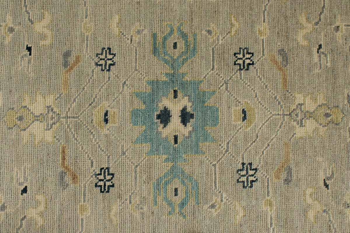 9x12 Gray and Multicolor Turkish Oushak Rug