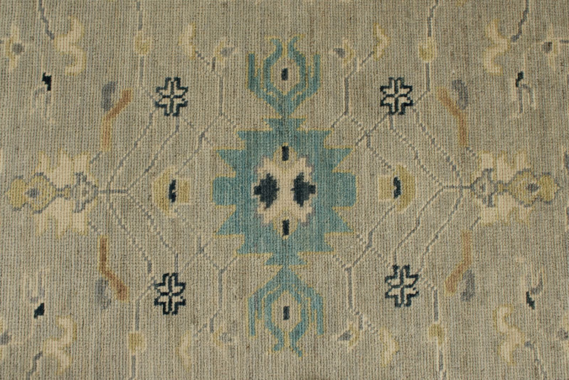 9x12 Gray and Multicolor Turkish Oushak Rug