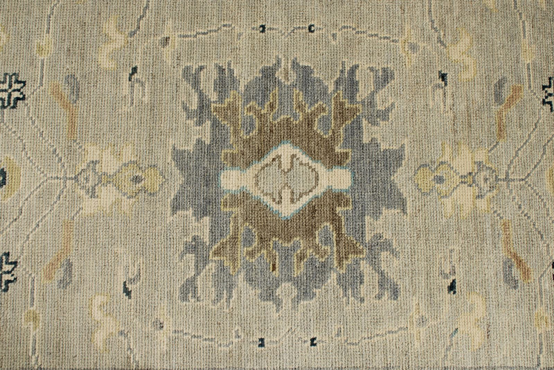 9x12 Gray and Multicolor Turkish Oushak Rug