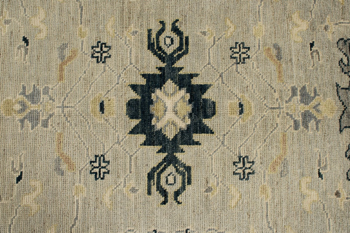 9x12 Gray and Multicolor Turkish Oushak Rug
